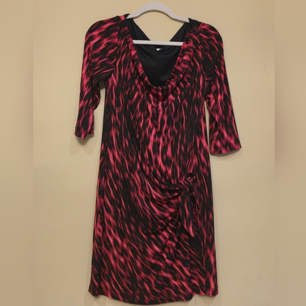 London Times Elegant Red and Black Dress